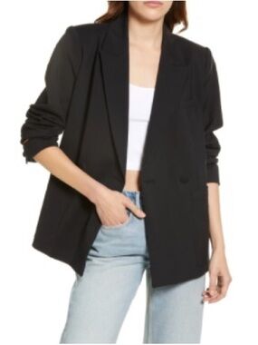 Good American Black Relaxed Blazer